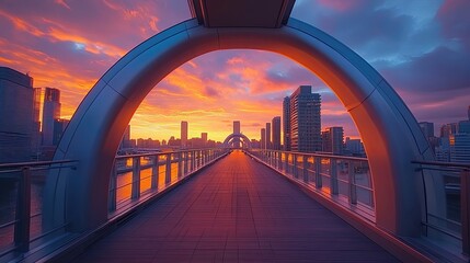 Architectural structures such as bridges and buildings capture the beauty of engineering and design, offering striking visual representations of both functional and artistic elements in modern citysca