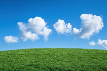 Fototapeta premium Scattered soccer balls on an empty sports field under blue sky Generative AI