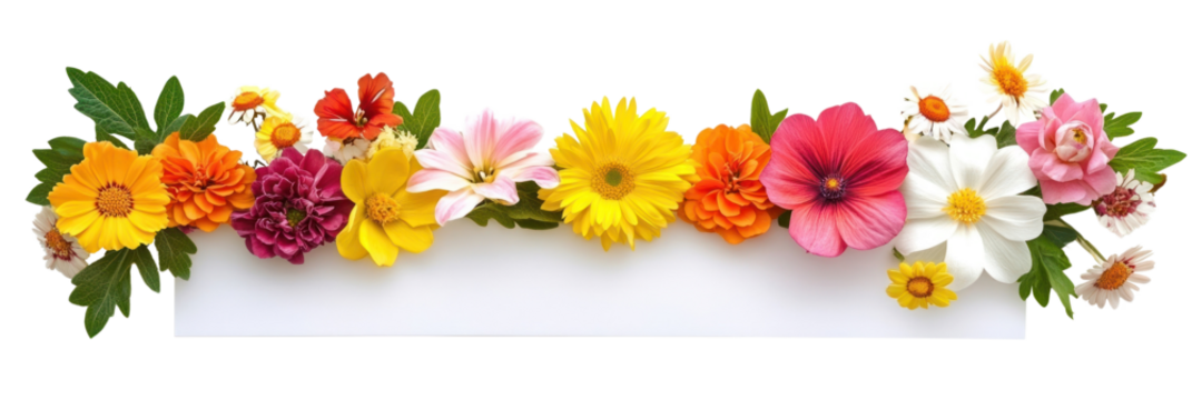 PNG Flower arrangment modern theme flowers petals border.