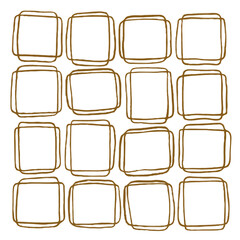 set of empty square rectangle shape brown doodle curved blank frames elements room for copy space