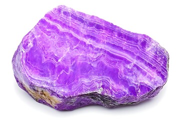 Fototapeta premium Close-up of a purple charoite gemstone cut on white, perfect for jewelry design and education