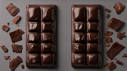 Obraz premium chocolate pieces on a wooden table