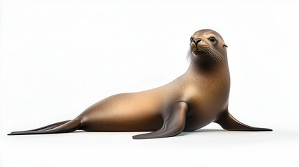 Fototapeta premium Realistic Sea Lion Render on a Minimalistic Background