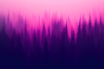 Pink and Purple Foggy Forest