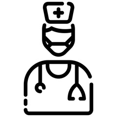 doctor vector outline icon