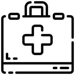 Obraz premium first aid kit vector outline icon