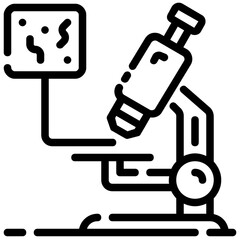 microscope vector outline icon