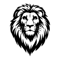 Obraz premium Lion head vector silhouette illustration