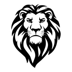 Obraz premium Lion head vector silhouette illustration