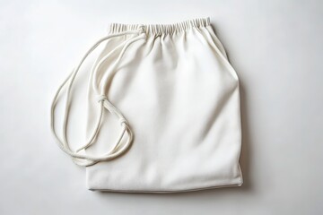 Fototapeta premium White Drawstring Bag Mockup Clean, Minimalist Design for Branding