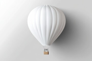 Minimalist White Hot Air Balloon Illustration, Travel, Adventure, Design Element