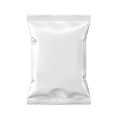 Mockup Blank Foil Food Stand Up Pouch Snack Sachet Bag Packaging. Illustration Isolated On White Background. Mock Up Template Ready For Your Design.