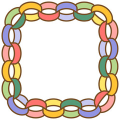 カラフルな輪飾り四角フレーム