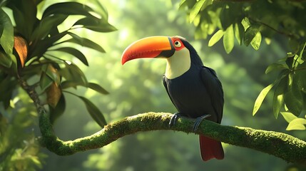 Fototapeta premium Majestic toucan bird watching calmly pictures