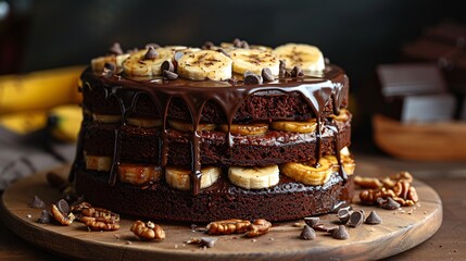 Delicious Chocolate and banane cake