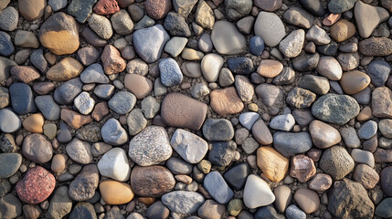 Naklejka premium Smooth river stones in various colors and textures