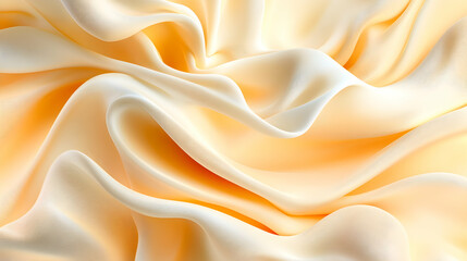 Fototapeta premium Elegant Pale Yellow Silk Draped Fabric Texture