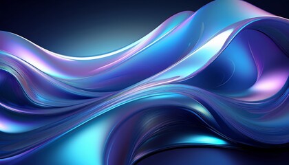 Obraz premium Liquid abstract forms with iridescent color transitions, glossy finish
