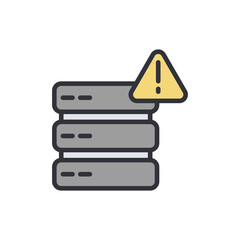 Antivirus database colored icons, minimalist vector illustration ,simple transparent graphic element .Isolated on white background