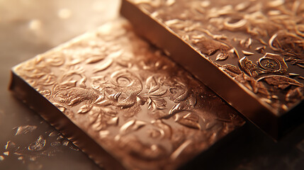 Fototapeta premium A close-up of two glossy chocolates