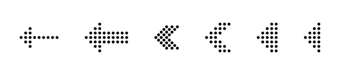 Dotted Arrow Vector Icon Set in Various Styles