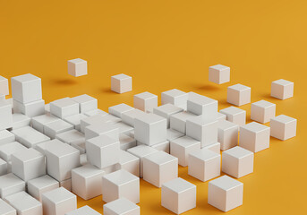 White Cubes Abstract Background Texture