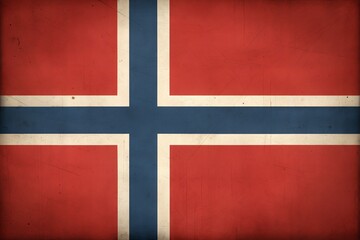 Fototapeta premium Grungy version of the Norwegian Flag. Grunge-Style Norway Flag with Rough Aged Effect.