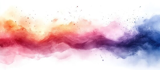 Obraz premium Abstract watercolor painting with colorful, flowing, dynamic shapes and splatters of color.