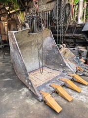 construction site with concrete blocks
