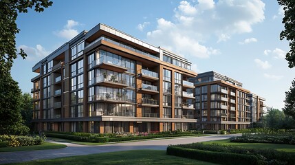 Modern Luxury Apartment Building Exterior