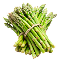 Fresh asparagus isolated on transparent background  
