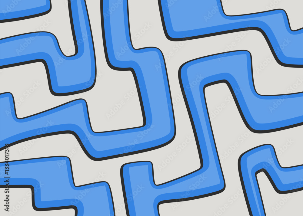 Poster minimalist background with seamless colorful maze line pattern