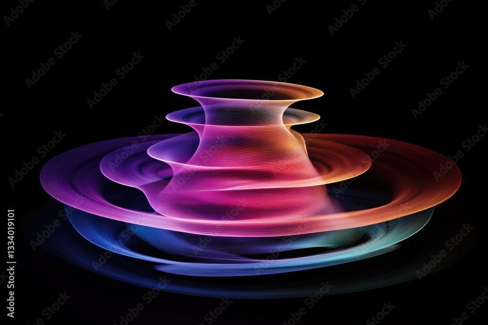 Poster a colorful vase sits atop a sleek black surface, ready for display