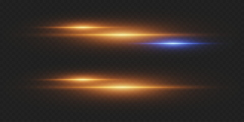 Light neon line effect. A flash of light and glare.