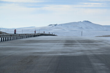 sky, sea, winter, storm on the road, winter road, icy highway, snowy road, landscape, road, winter, nature, sunrise, sun, snow, travel, clouds, horizon, ocean, twilight, cloud, cold, storm, highway, f