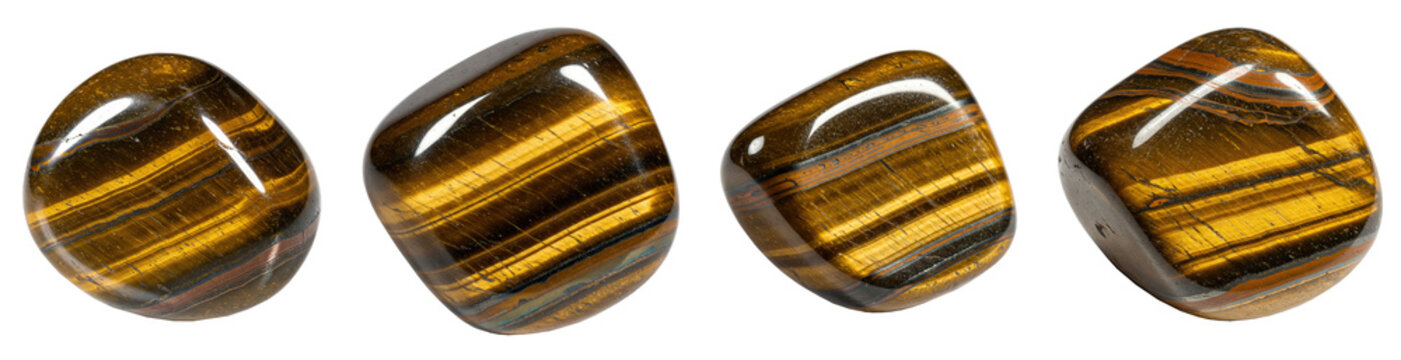 PNG Tigers Eye set with Shimmering Gold Isolated on Transparent Background, collecting, gemstone, gem isolated cut out graphic resource, collection