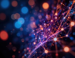 Obraz premium Dynamic connection patterns in digital networks abstract visualization technology environment futuristic concept