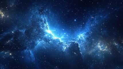 Celestial Nebula: A Symphony of Cosmic Blue