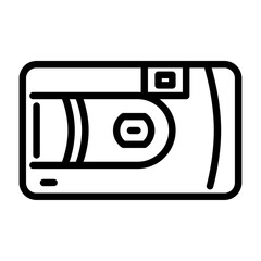 disposable camera outline icon. vintage camera line illustration.
