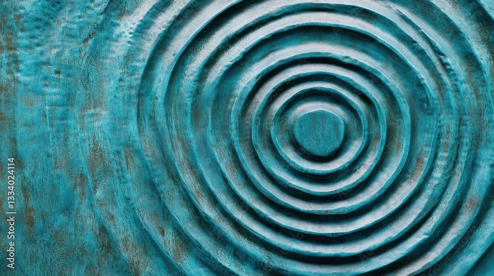 Poster abstract textured background with circular patterns and turquoise color