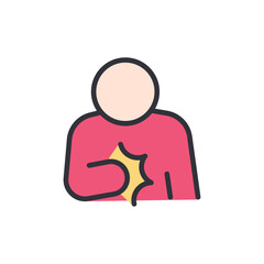 Anxiety colored icons, minimalist vector illustration ,simple transparent graphic element .Isolated on white background