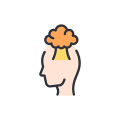 Anxiety colored icons, minimalist vector illustration ,simple transparent graphic element .Isolated on white background