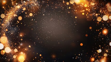 Obraz premium Sparkling Holiday Border Design for New Year Celebrations with Golden Shimmering Lights and Effects