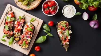 Grilled zucchini, peppers, cauliflower, mushrooms, carrots and broccoli. Healthy vegetarian cuisine.
