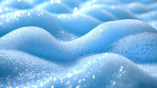 Foamy Blue Waves: A captivating close-up captures the ethereal beauty of foamy blue waves, creating a mesmerizing pattern of texture and light.