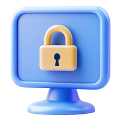 An Illustrative Depiction of a Secure Blue Computer Featuring a Lock Symbolizing Enhanced Cybersecurity and Digital Privacy Solutions in Modern Technology