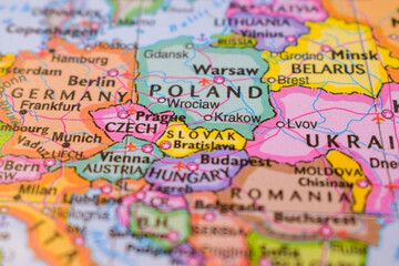 Slovak  On The World Map-Geo Political Map