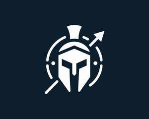 Spartan logo design icon symbol vector illustration. Spartan warrior helmet logo design template