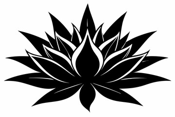 agave wild flower line art silhouette vector illustration