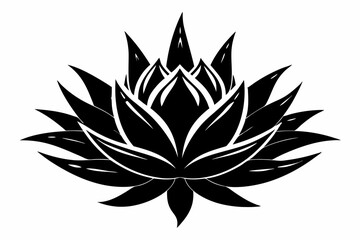 agave wild flower line art silhouette vector illustration